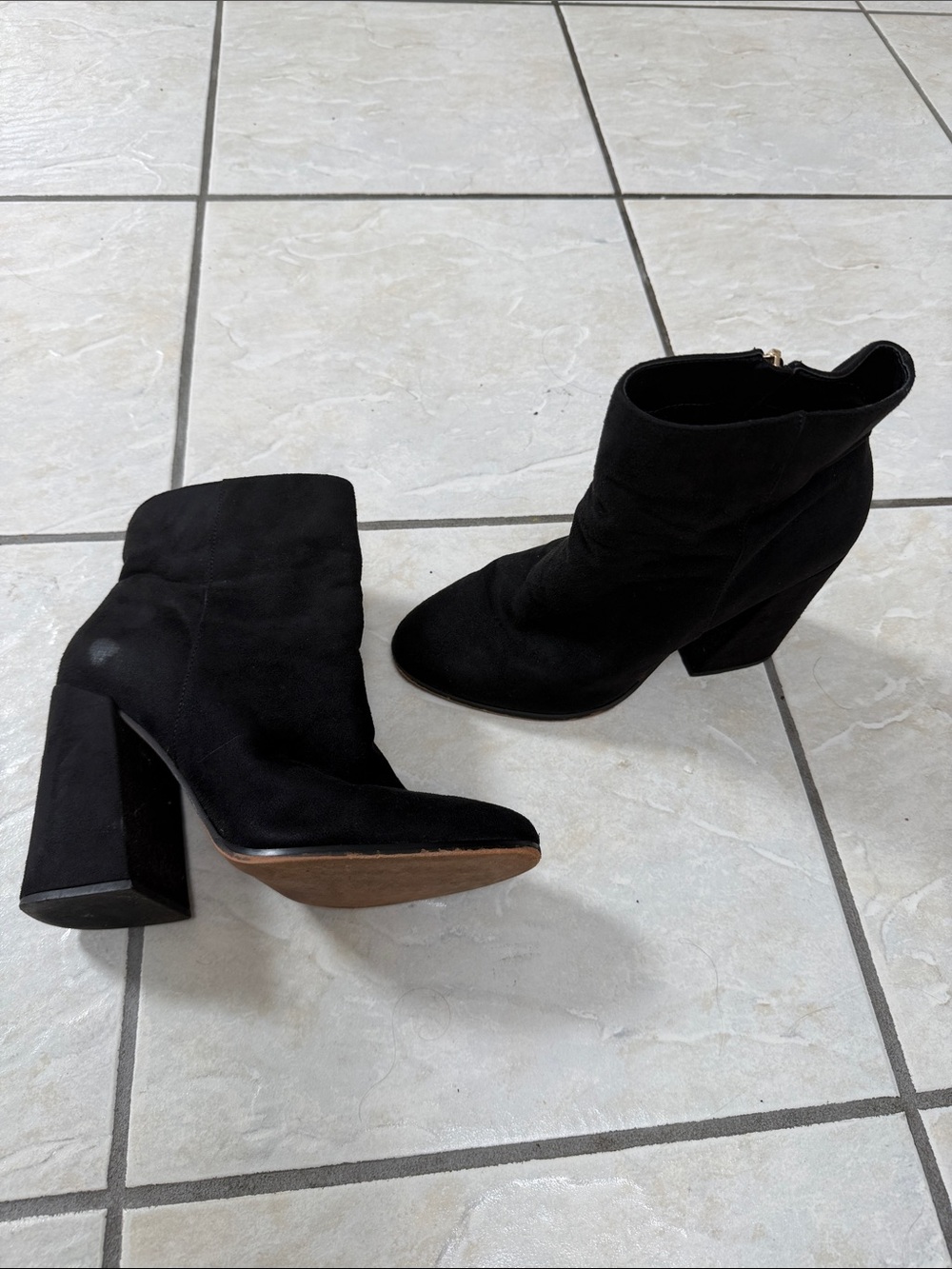 Jessica Simpson Burdete Women’s Black Suede Booties with Block Heel